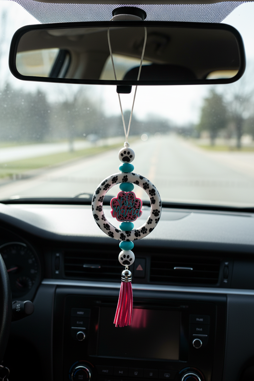 Fur Mama Rearview Mirror Hanger