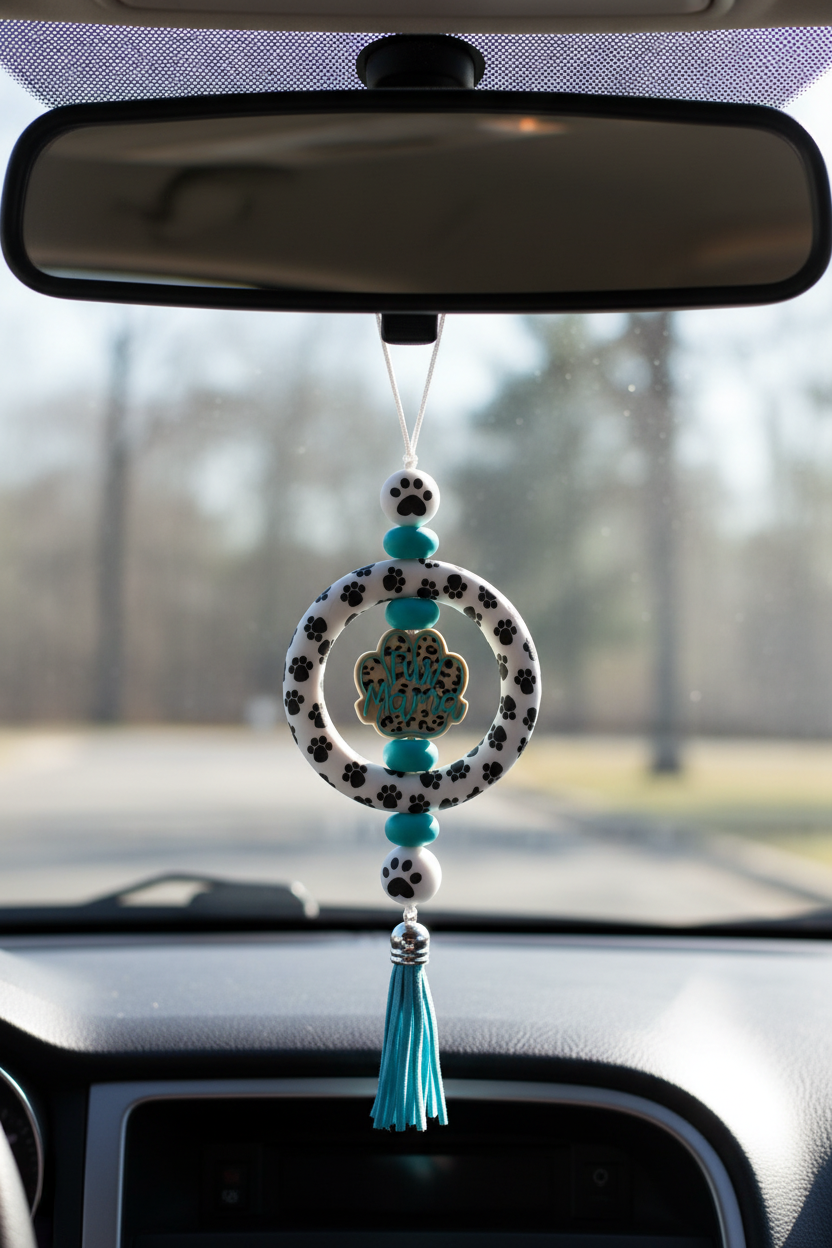 Fur Mama Reerview Mirror Hanger
